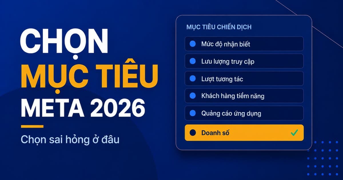 Chọn mục tiêu chiến dịch Meta 2026: chọn sai hỏng ở đâu